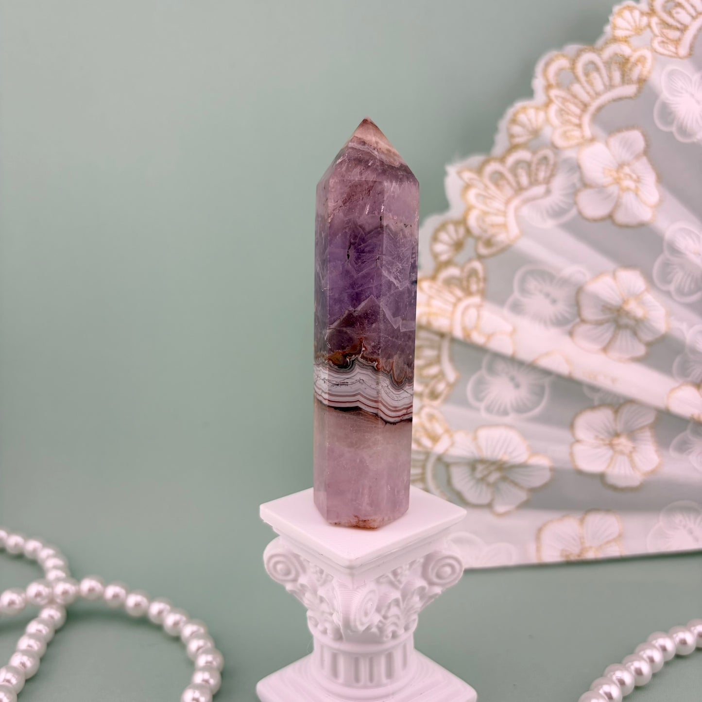 Amethyst and Crazy Lace Agate Towers