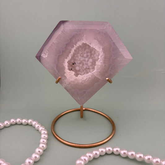 Brazilian Agate Diamond on Stand