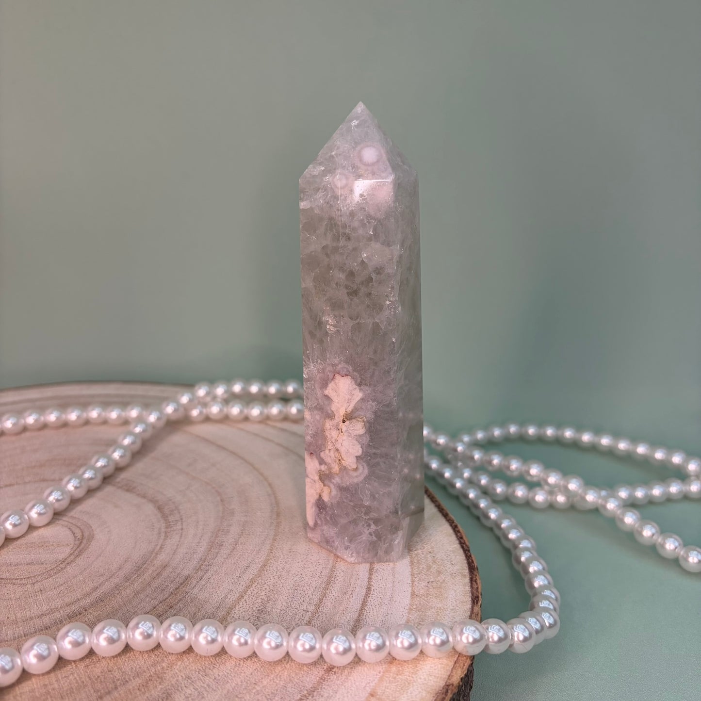 Green Quartz Flower Agate Tower B