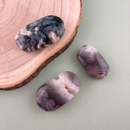 Moss Agate Palm Stones from PureZen Minerals, view 1