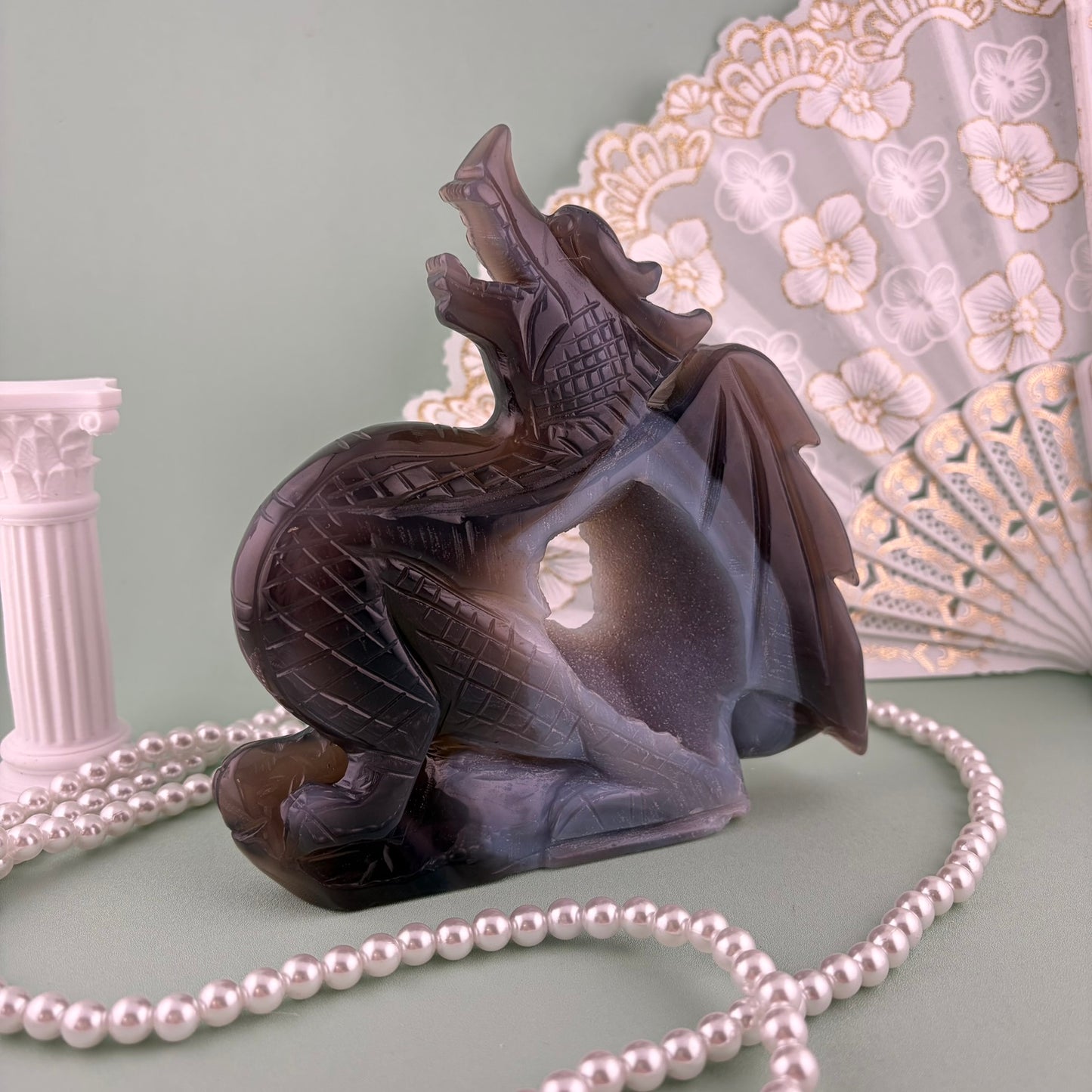 Agate Dragon Carving