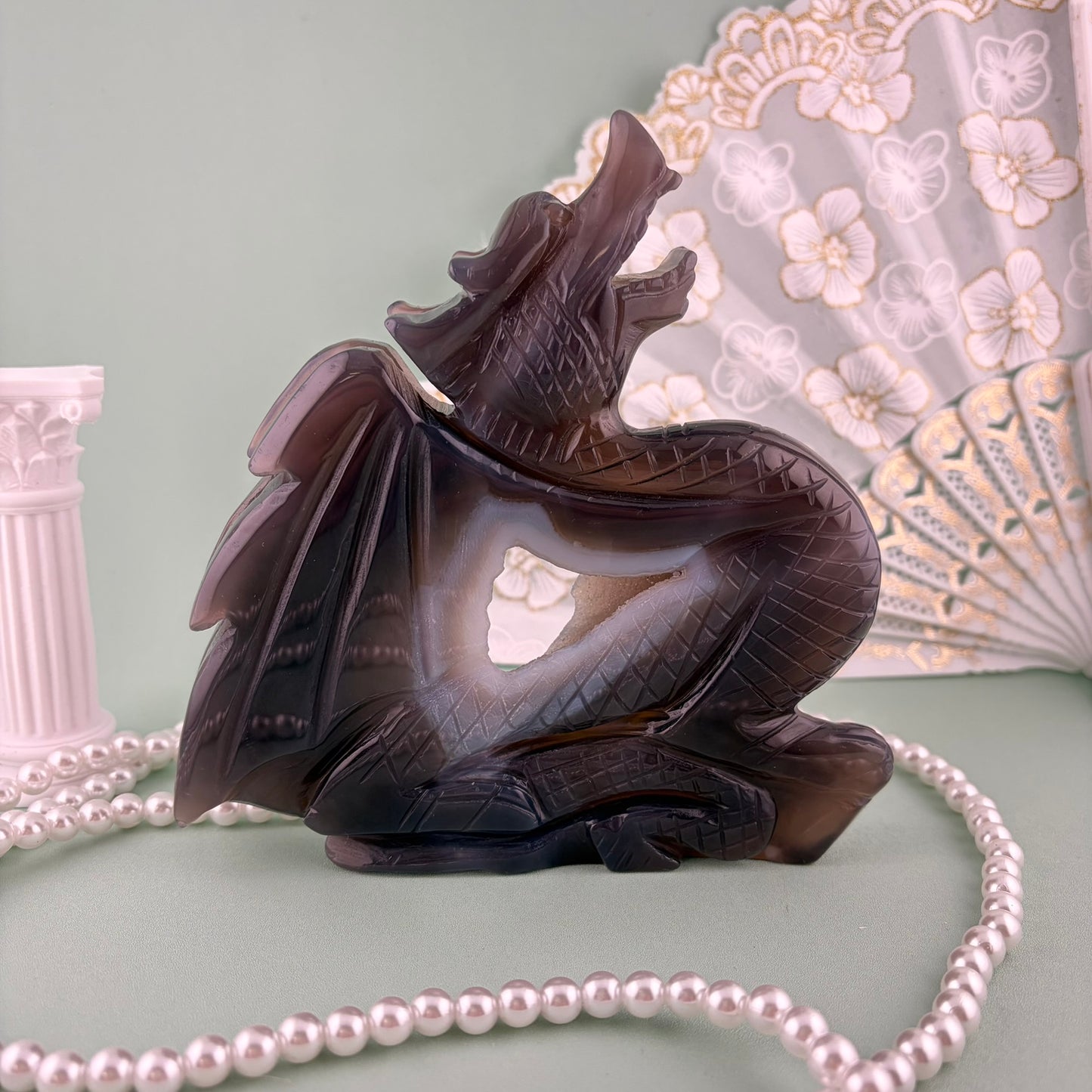 Agate Dragon Carving