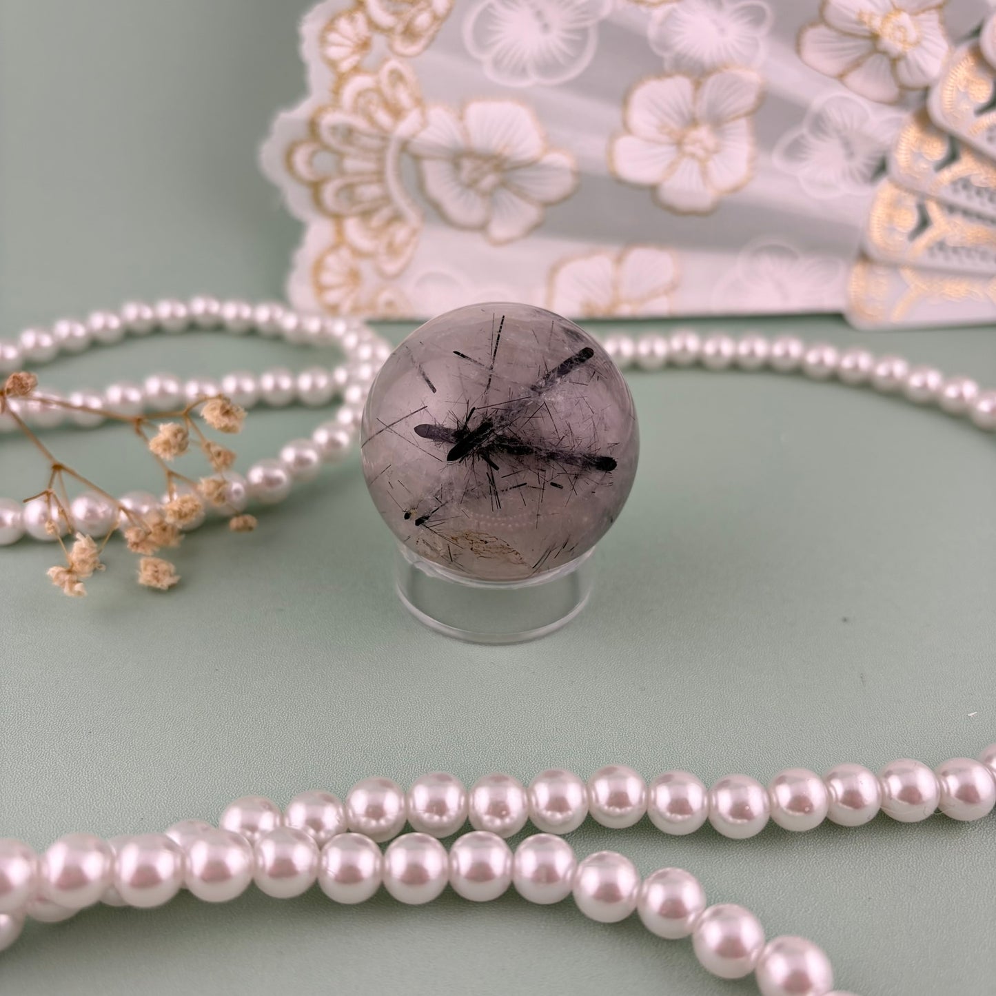 Quartz with Tourmaline Sphere B