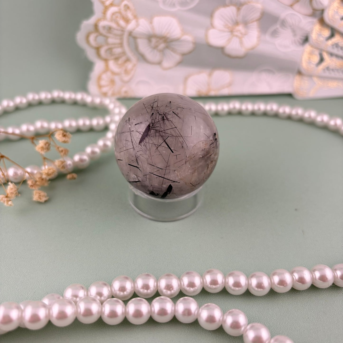 Quartz with Tourmaline Sphere B