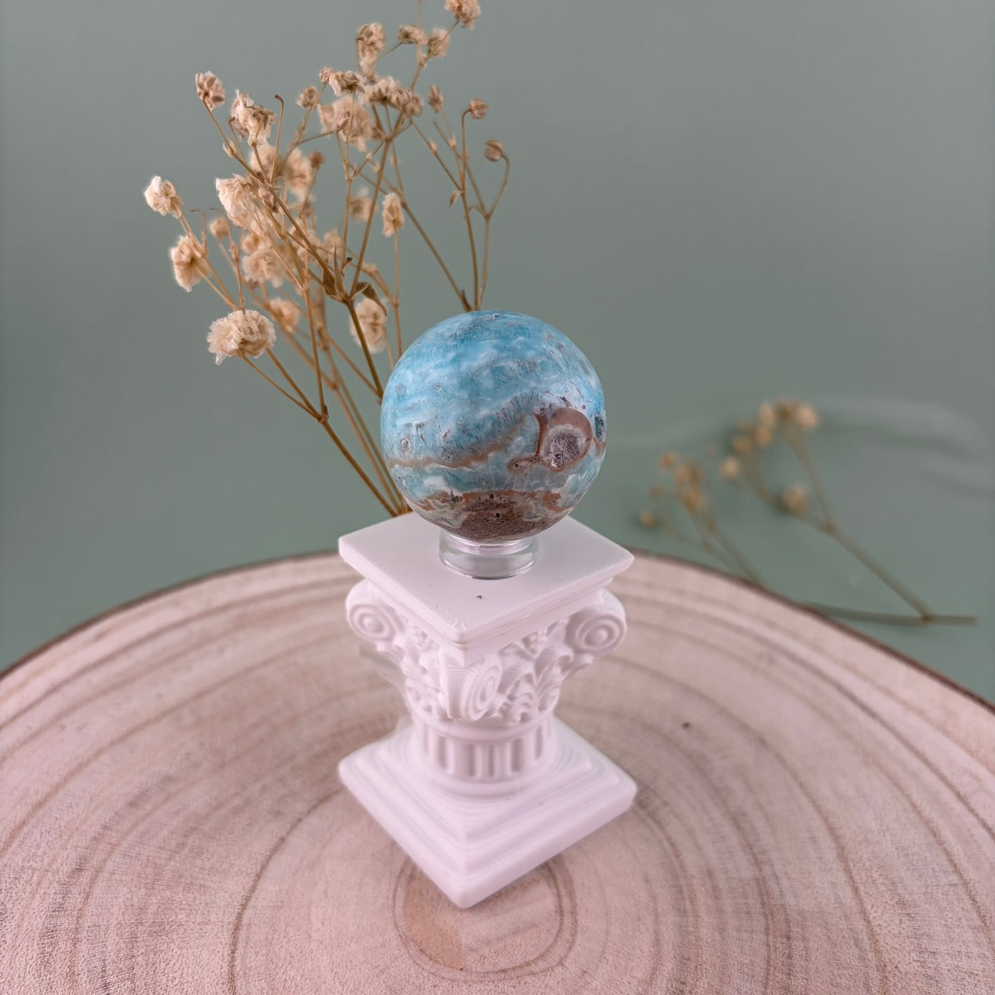 Blue Aragonite Sphere D