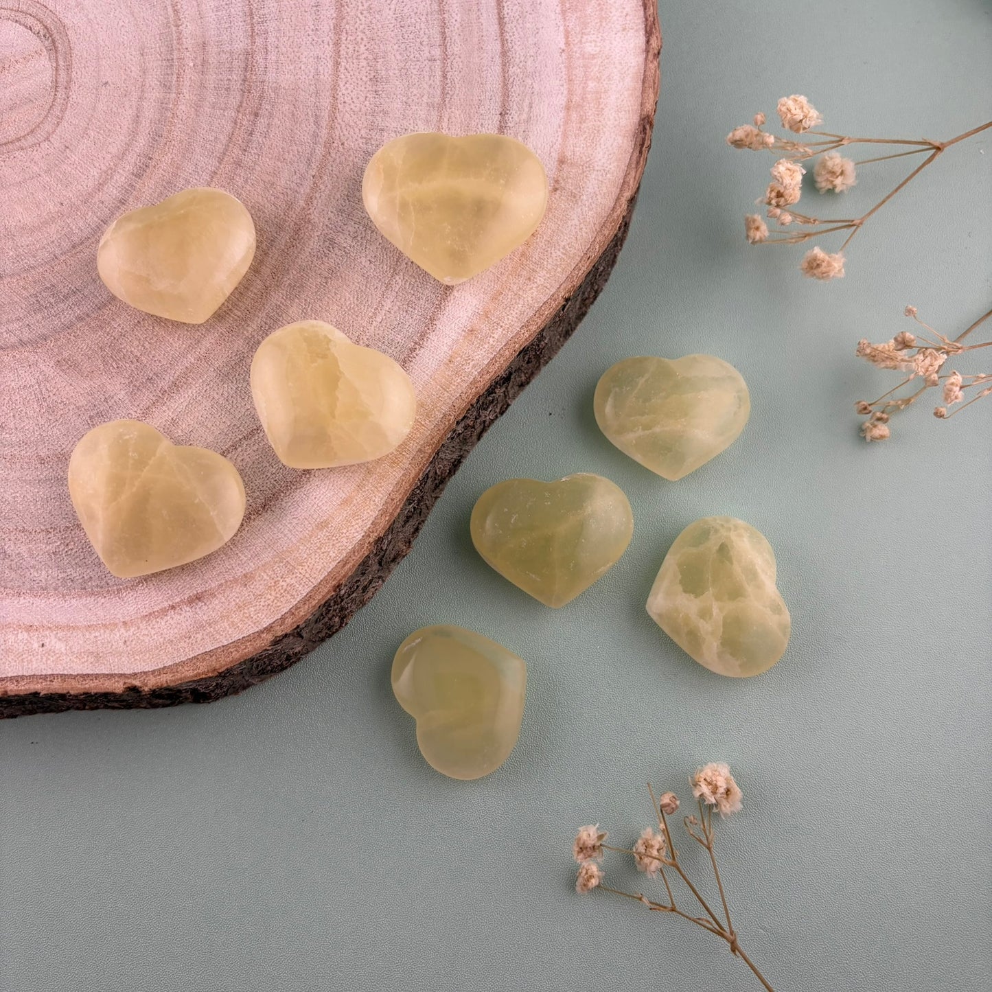 Lemon Calcite Mini Hearts