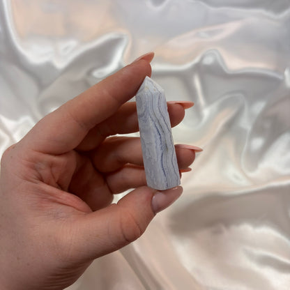 Blue Lace Agate Tower – Piece D from PureZen Minerals, view 2