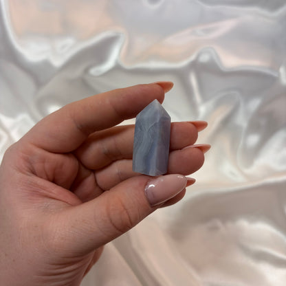 Blue Lace Agate Tower – Piece J from PureZen Minerals, view 1
