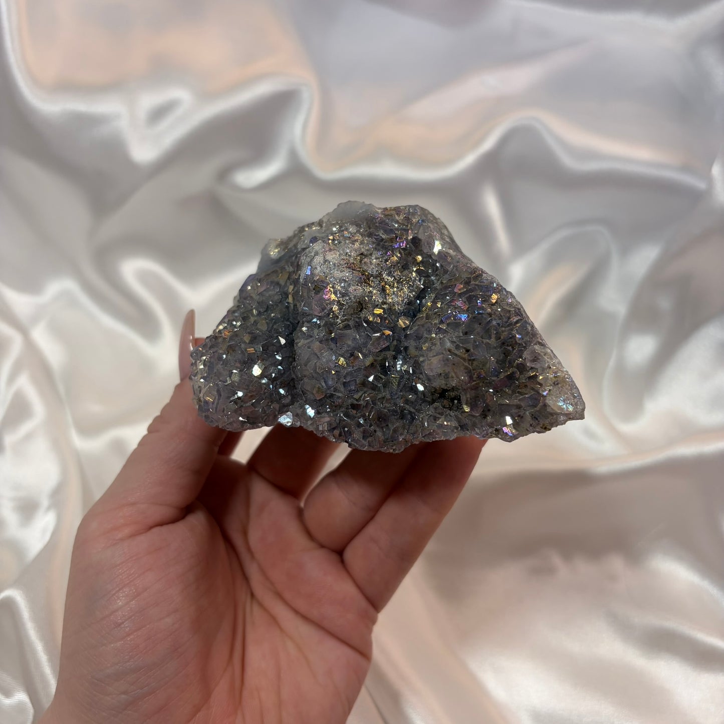 Titanium Aura Amethyst Cluster A