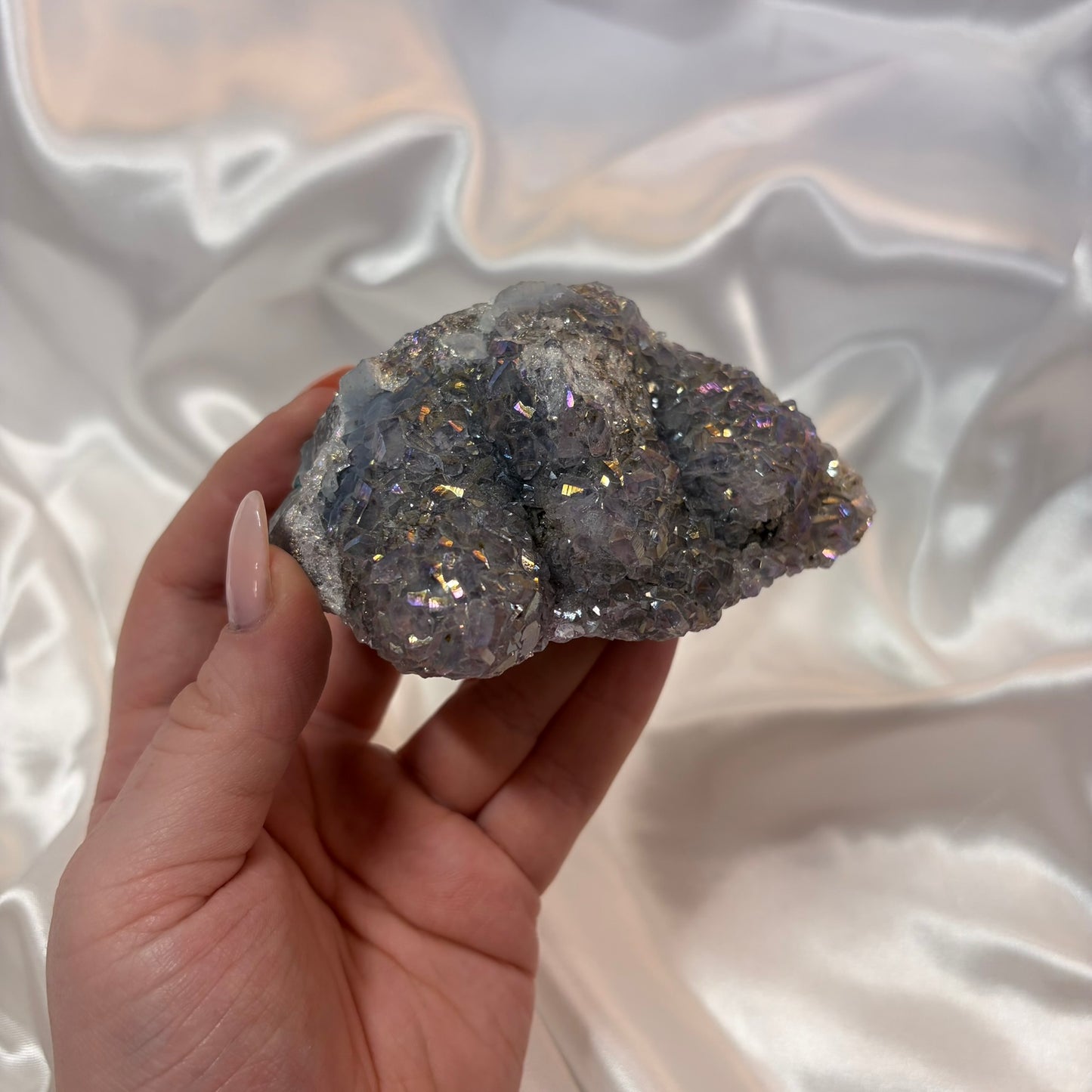 Titanium Aura Amethyst Cluster A
