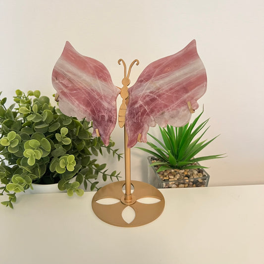 Large Lavender Rose Quartz Butterfly Wings