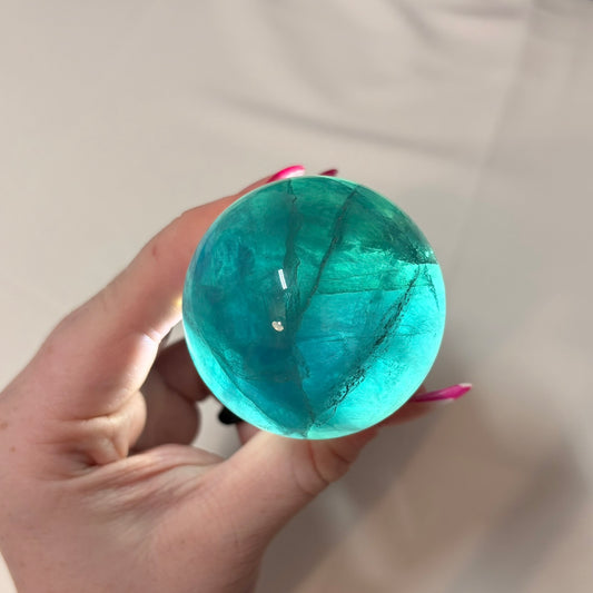 Blue Fluorite Crystal Sphere - Piece A