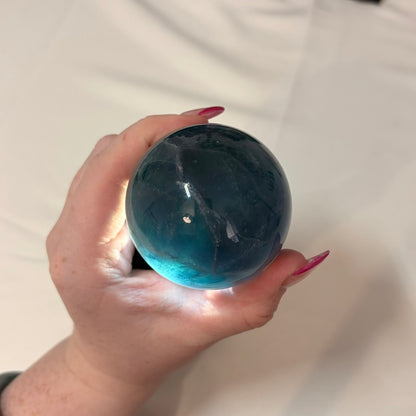 Blue Fluorite Crystal Sphere - Piece B