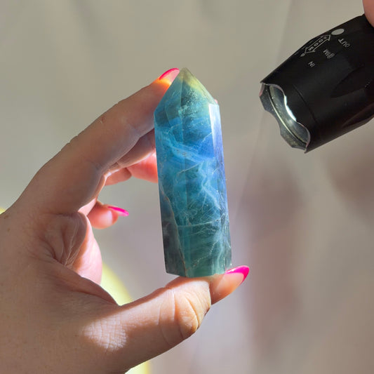 Blue Fluorite Crystal Sphere - Piece B