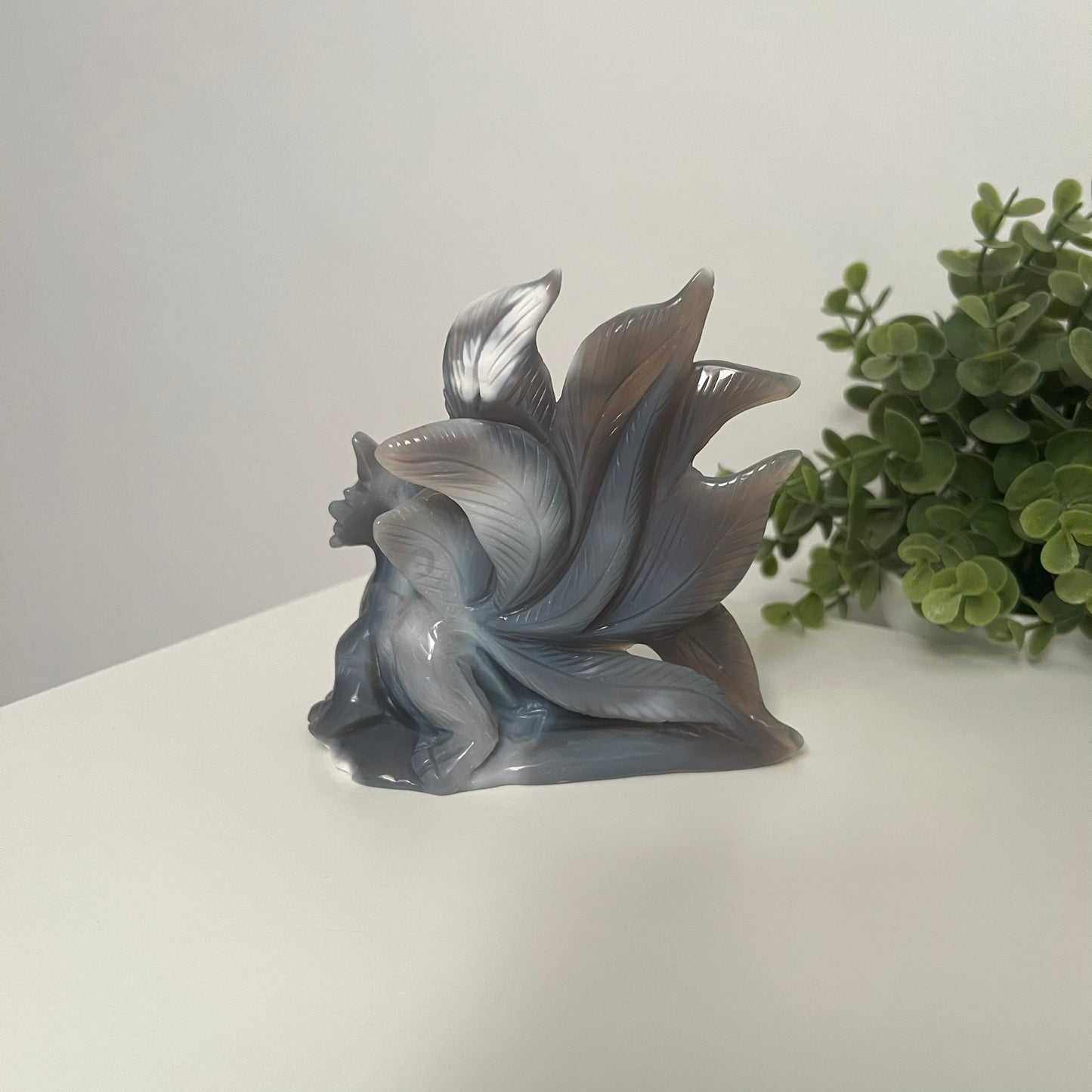 Orca Agate 9 Tail Fox Carving