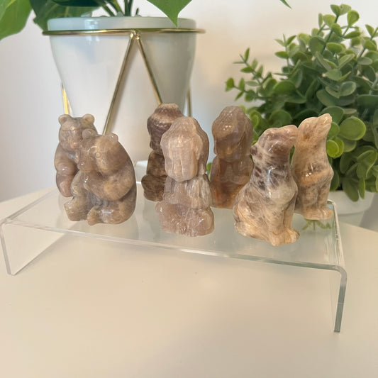 Various Moonstone Carvings | Buddha | Panda | Wolf | PureZen Minerals | Crystal Animal Carvings | Spiritual Healing | Decorative Ornament