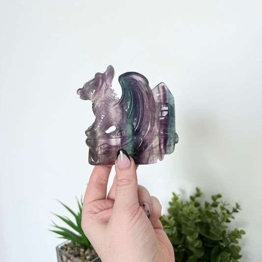 Fluorite Dragon Carving