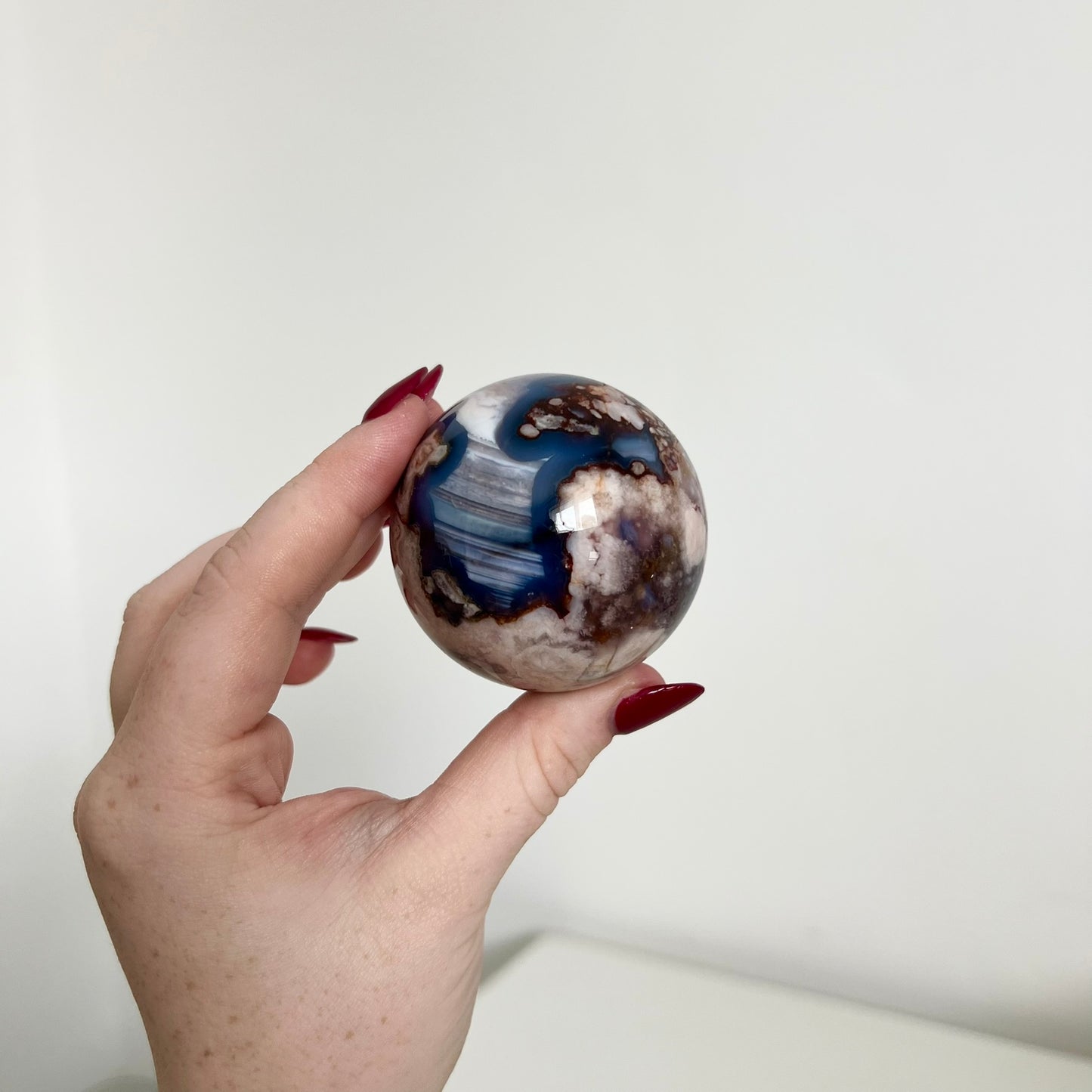 Blue Flower Agate Sphere A