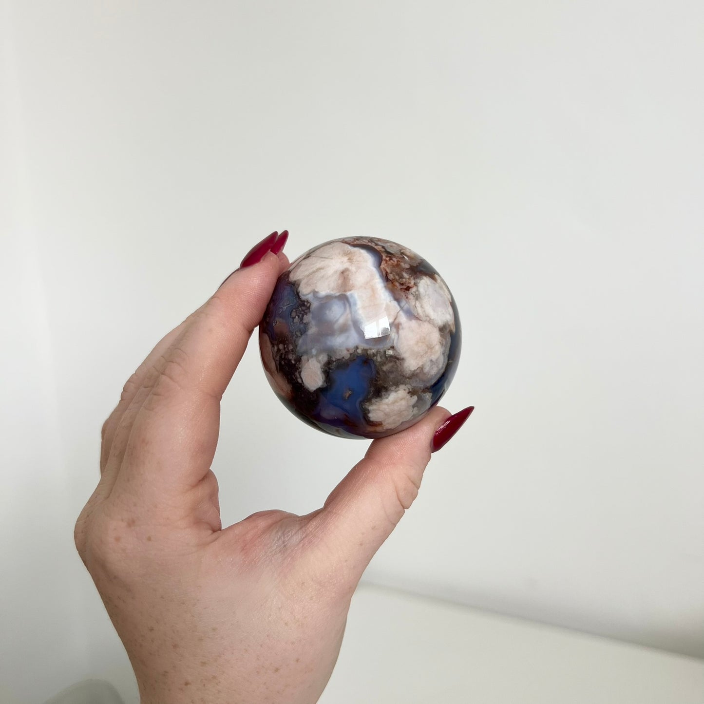 Blue Flower Agate Sphere A