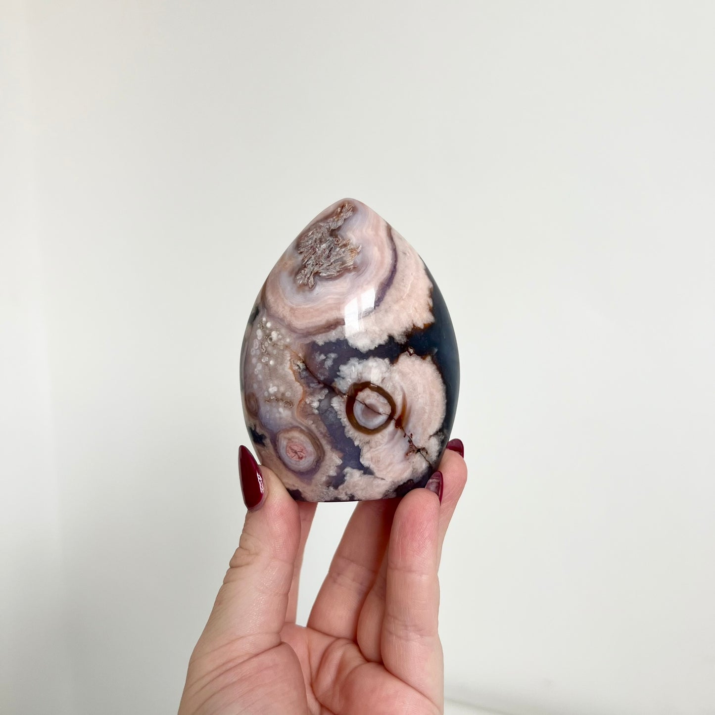 Blue Flower Agate Teardrop