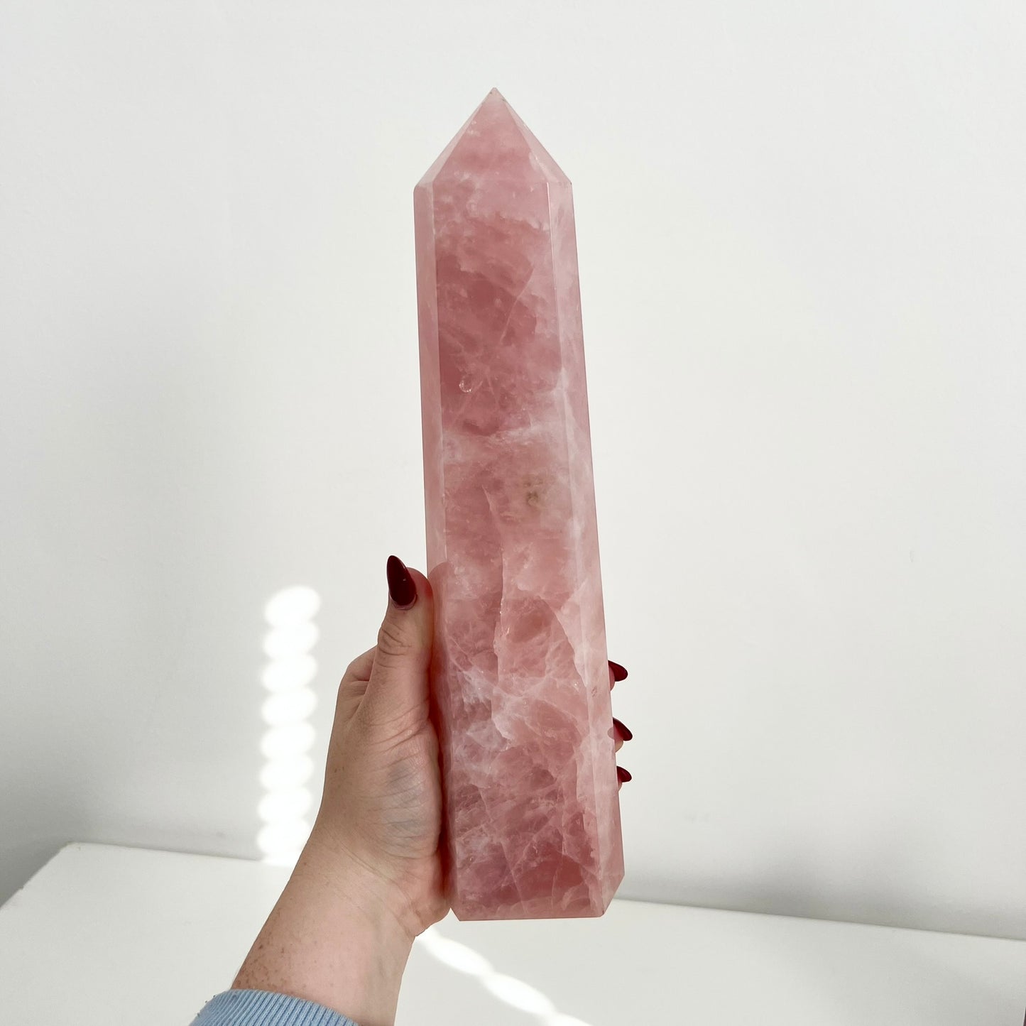 Large Rose Quartz Tower