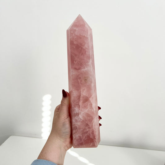 Large Rose Quartz Tower