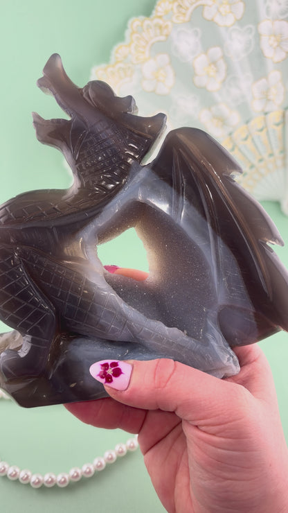 Agate Dragon Carving
